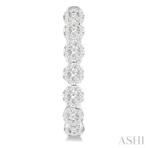 1 Ctw Round Cut Lovebright Diamond Hoop Earrings in 14K White Gold