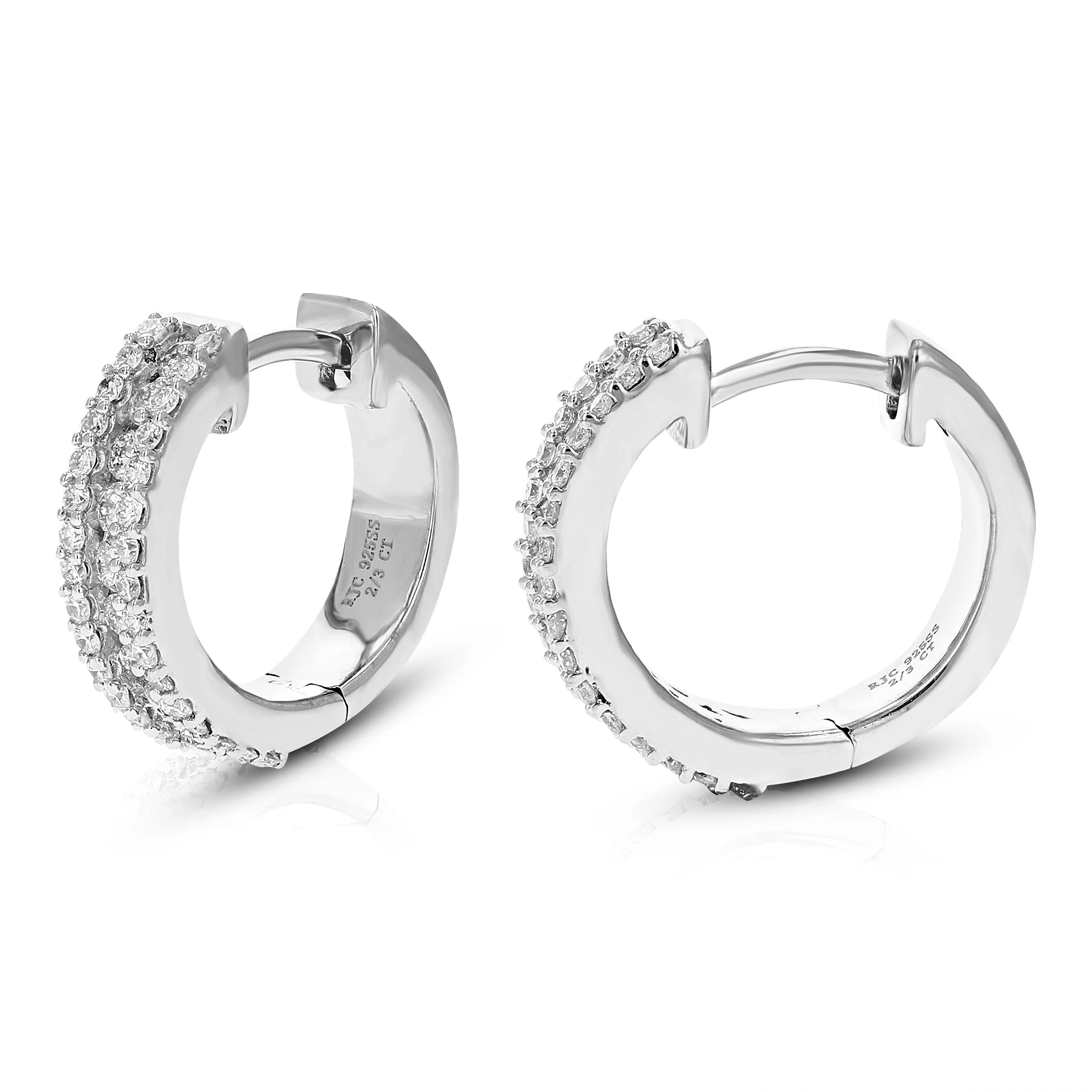 2/3 cttw Lab Grown Diamond Hoop Dangle Earring Sterling Silver