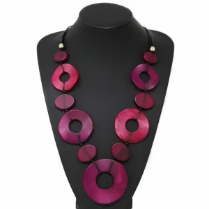 Acetate Linked Long Cord Necklace