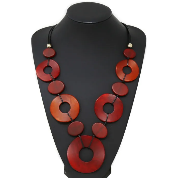 Acetate Linked Long Cord Necklace