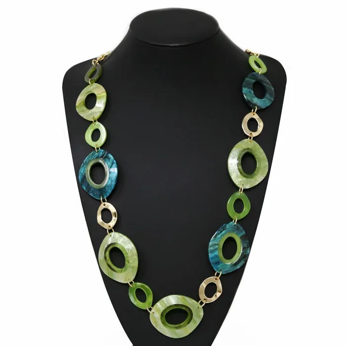 Acetate Linked Long Necklace