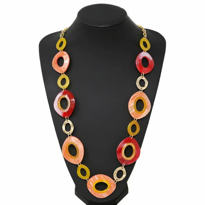 Acetate Linked Long Necklace