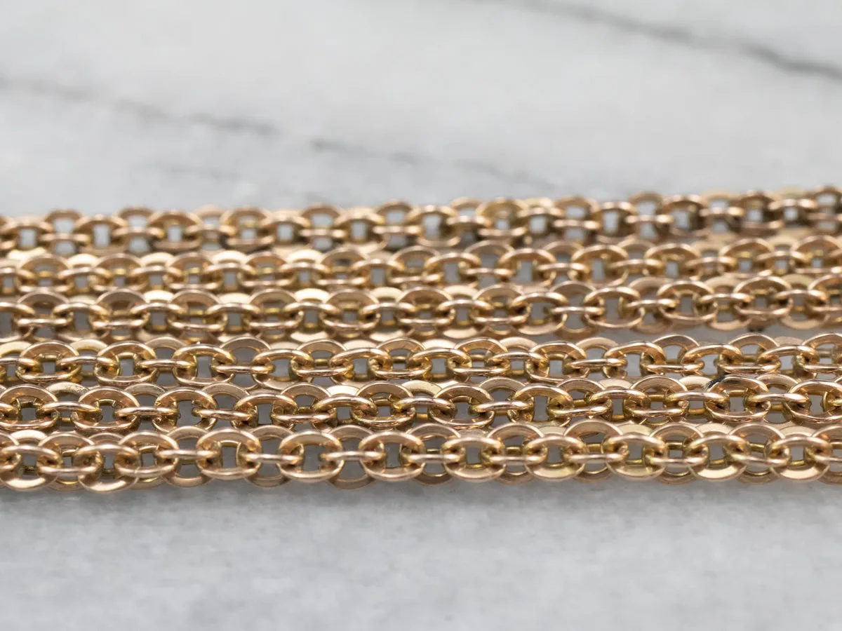 Antique Three Strand Chain Gold Necklace