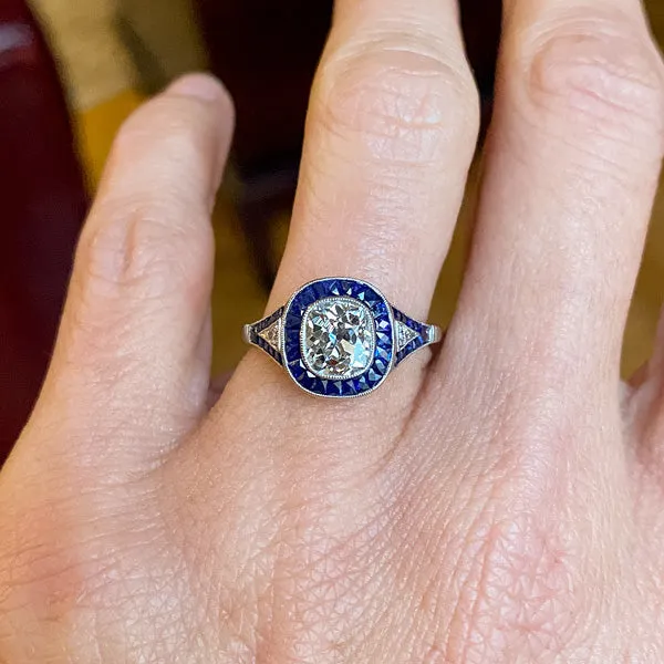 Art Deco Style Engagement Ring, Old Mine 1.15ct.