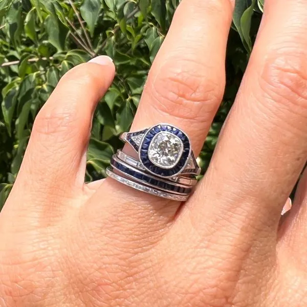 Art Deco Style Engagement Ring, Old Mine 1.15ct.