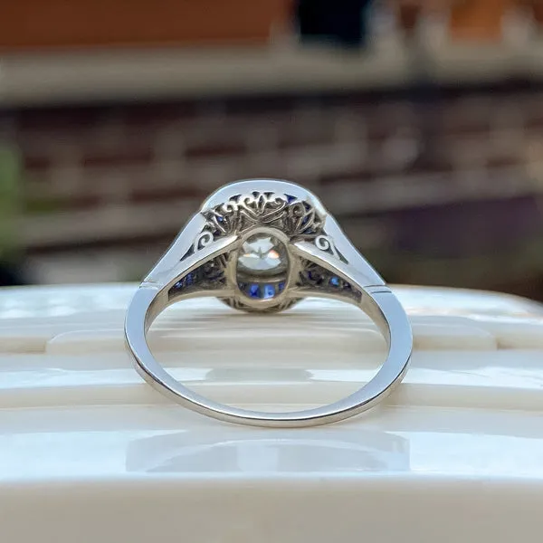 Art Deco Style Engagement Ring, Old Mine 1.15ct.