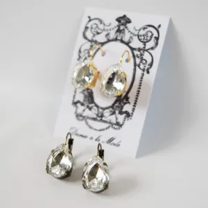 Clear Crystal Teardrop Earring