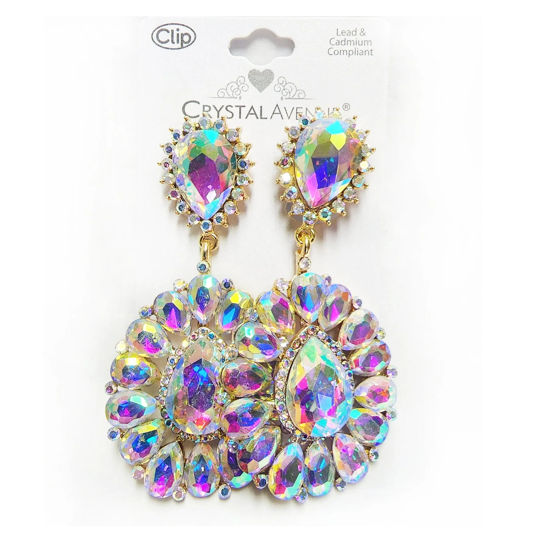Crystal Avenue Teardrop Floral Earrings