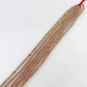 Dusty Rose Moonstone 3mm Round Beads Gemstone