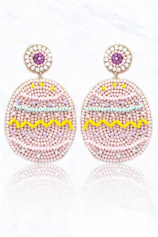 Easter EGG Seed Post Dangle Earrings