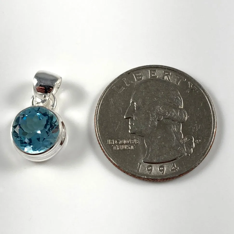 Faceted Blue Topaz Pendant