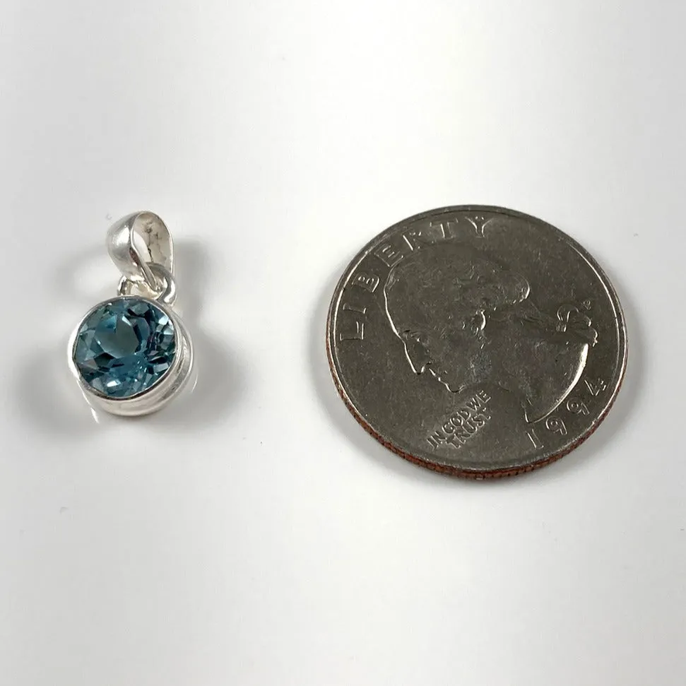 Faceted Blue Topaz Pendant