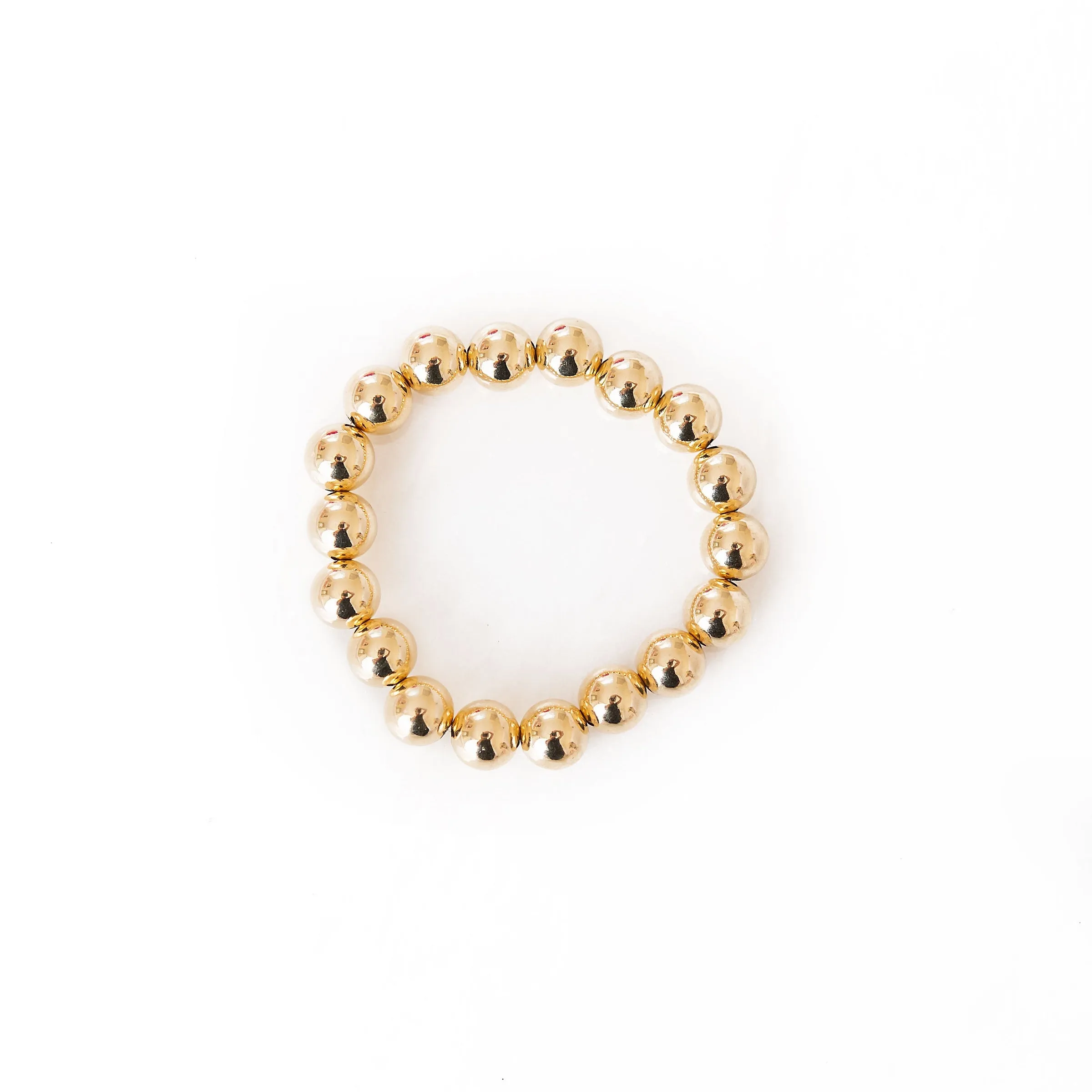 Graduated Gold-Filled Gold Beaded Bracelets | Set of 5