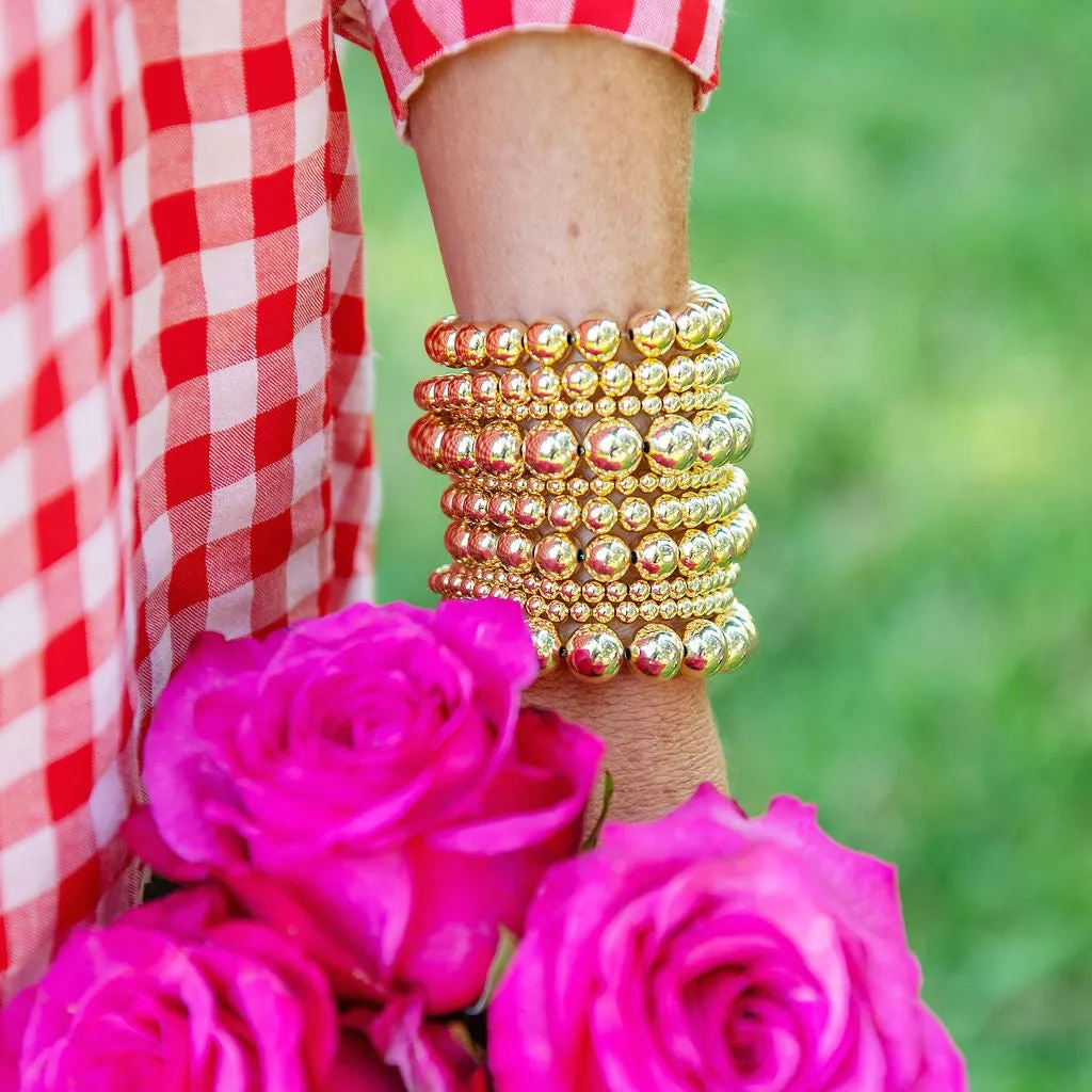 Graduated Gold-Filled Gold Beaded Bracelets | Set of 5