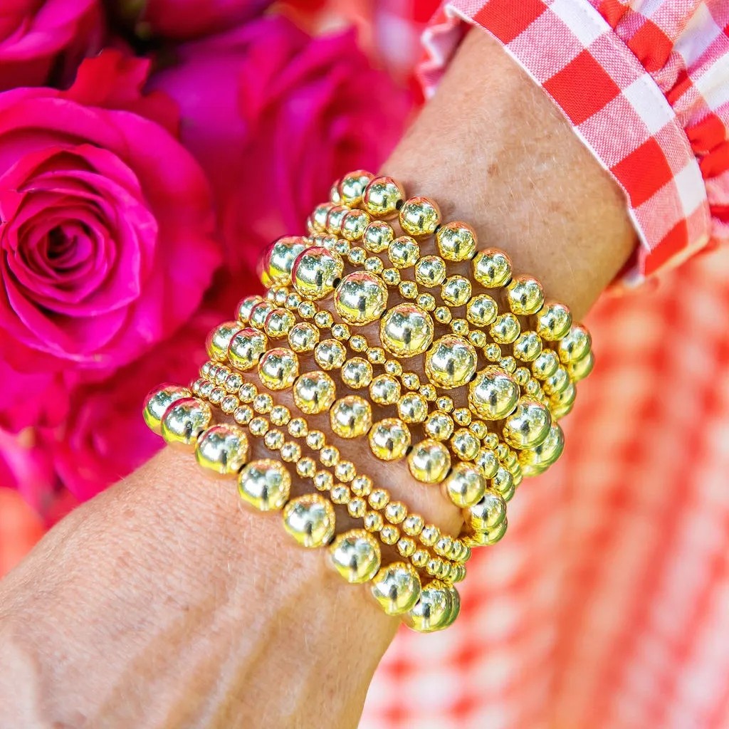 Graduated Gold-Filled Gold Beaded Bracelets | Set of 5