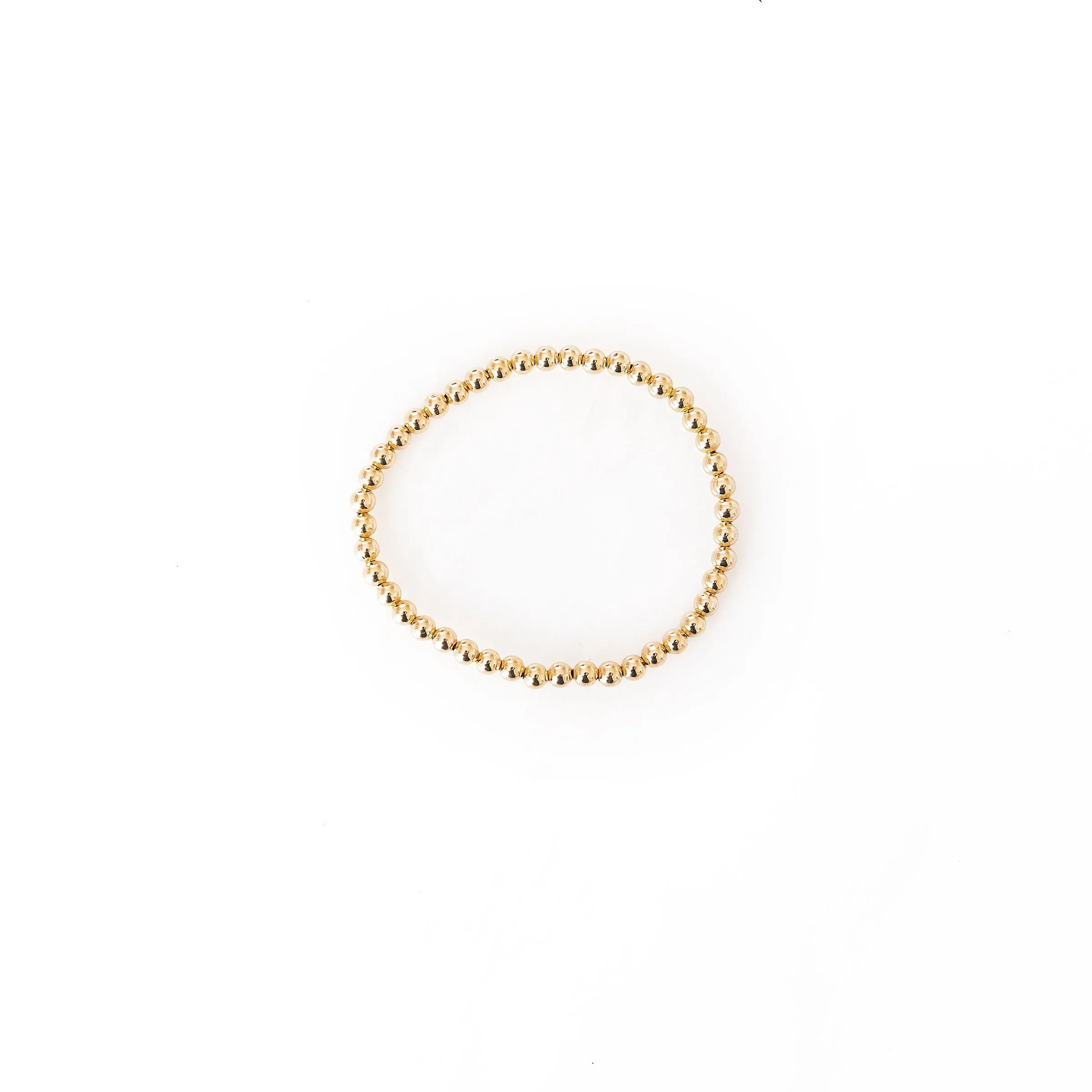 Graduated Gold-Filled Gold Beaded Bracelets | Set of 5
