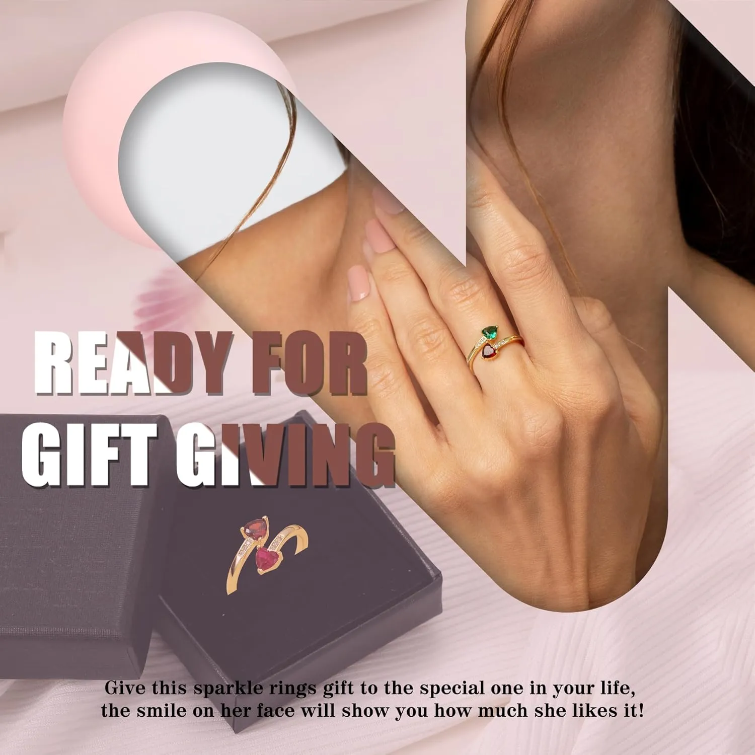 Graduation Gifts for Her Daughter Birthstone Rings for Women Birthday Gifts for Women Non Tarnish Gold Rings Adjustable 1-12 Birthstone Promise Ring Teens Stocking Stuffers Anniversary Wedding Jewelry