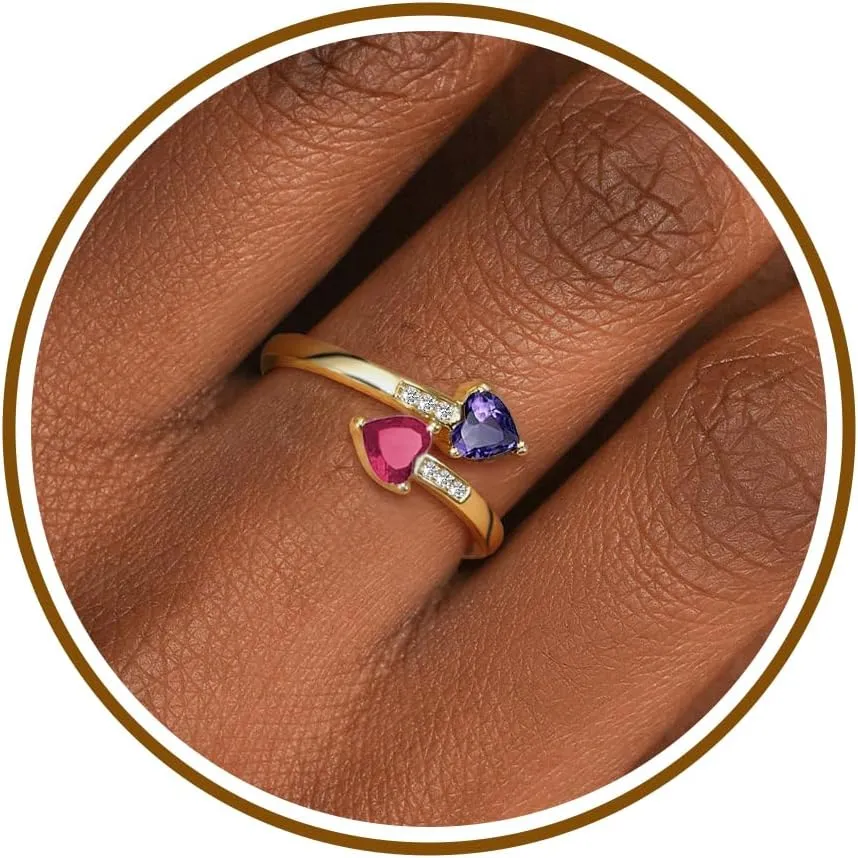 Graduation Gifts for Her Daughter Birthstone Rings for Women Birthday Gifts for Women Non Tarnish Gold Rings Adjustable 1-12 Birthstone Promise Ring Teens Stocking Stuffers Anniversary Wedding Jewelry