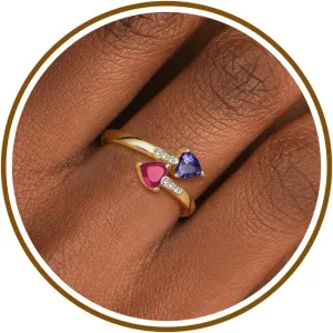 Graduation Gifts for Her Daughter Birthstone Rings for Women Birthday Gifts for Women Non Tarnish Gold Rings Adjustable 1-12 Birthstone Promise Ring Teens Stocking Stuffers Anniversary Wedding Jewelry
