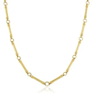 Long Gold Rattan Necklace