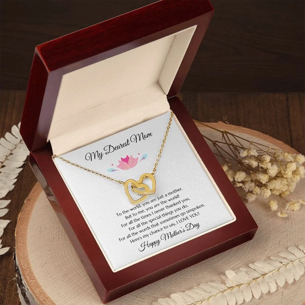 Mother's Day Gift, Mom Gift, Mom's Day Gift, Gold Necklace for Mom , To Mom From Daughter, From Son to Mom, Interlocking hearts Mom & Child