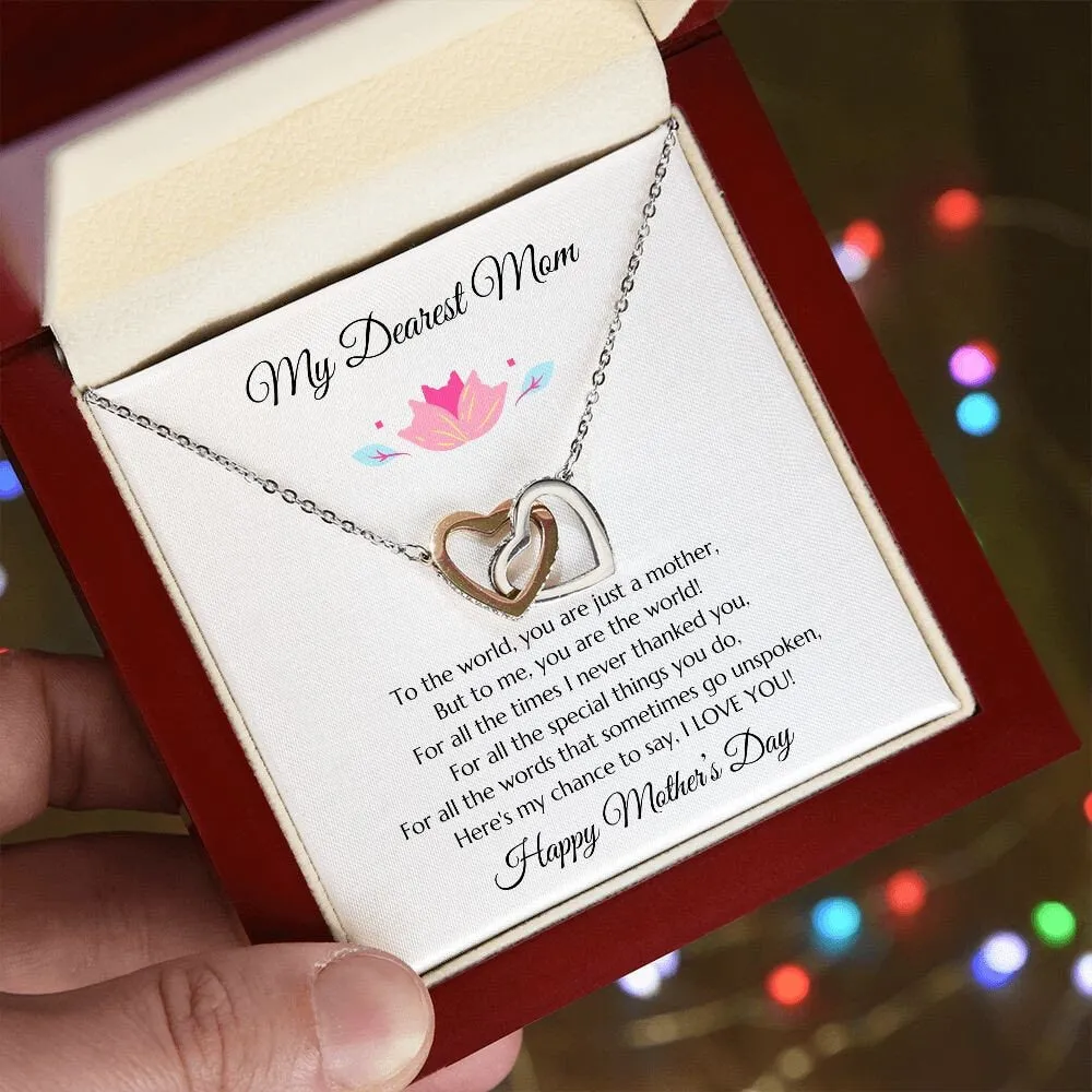 Mother's Day Gift, Mom Gift, Mom's Day Gift, Gold Necklace for Mom , To Mom From Daughter, From Son to Mom, Interlocking hearts Mom & Child
