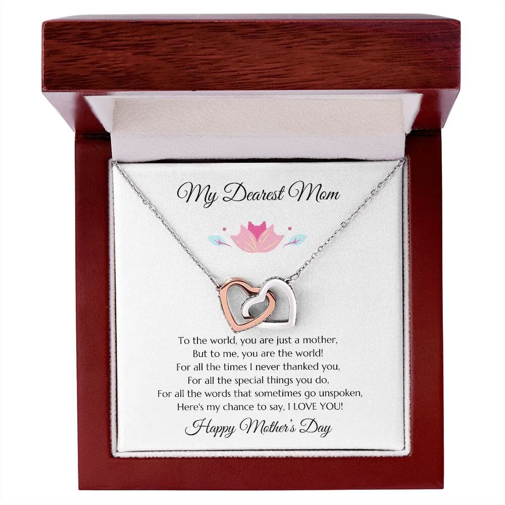 Mother's Day Gift, Mom Gift, Mom's Day Gift, Gold Necklace for Mom , To Mom From Daughter, From Son to Mom, Interlocking hearts Mom & Child