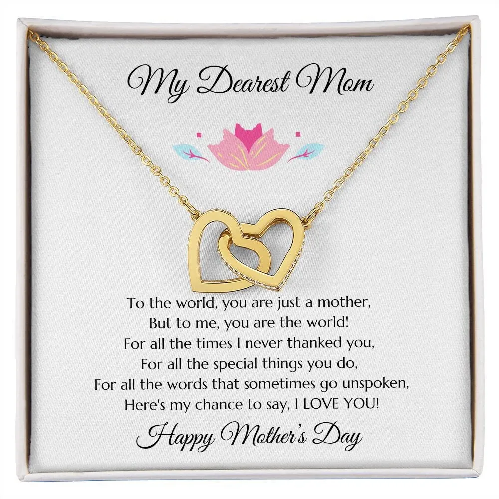 Mother's Day Gift, Mom Gift, Mom's Day Gift, Gold Necklace for Mom , To Mom From Daughter, From Son to Mom, Interlocking hearts Mom & Child