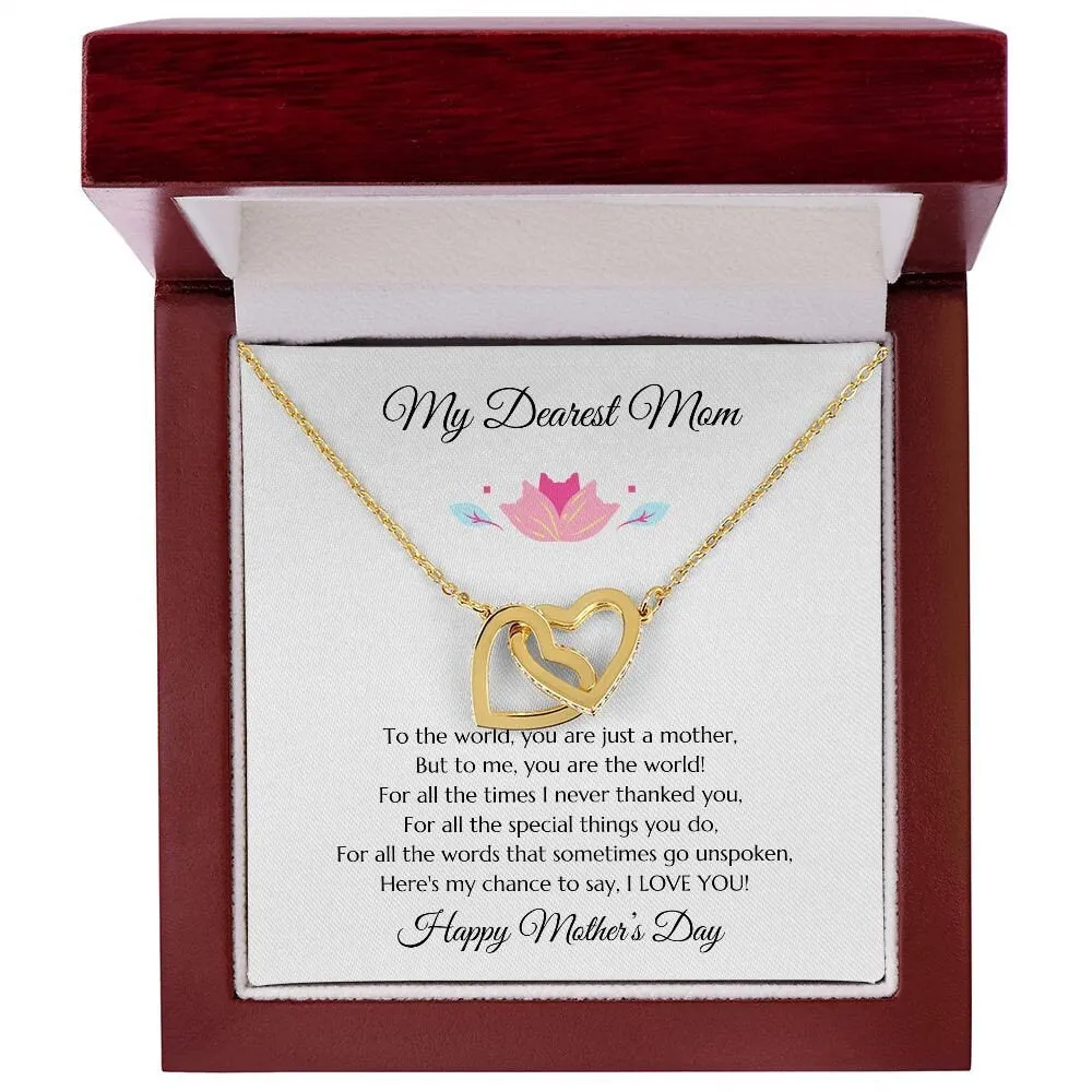 Mother's Day Gift, Mom Gift, Mom's Day Gift, Gold Necklace for Mom , To Mom From Daughter, From Son to Mom, Interlocking hearts Mom & Child