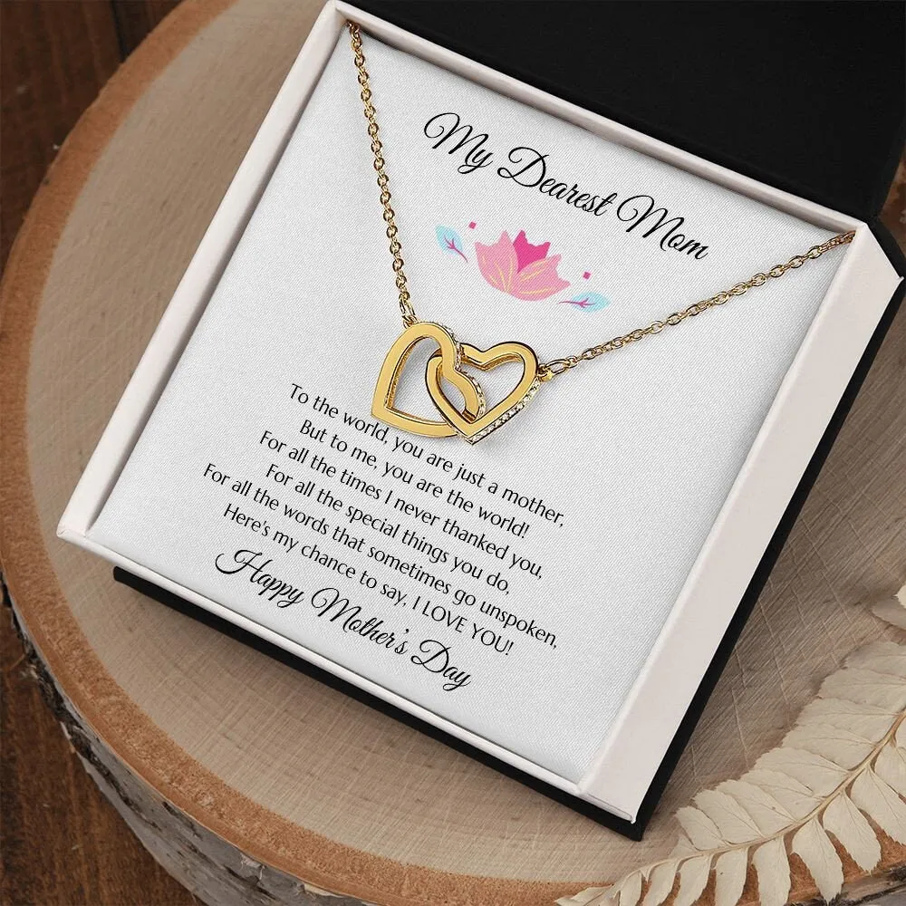 Mother's Day Gift, Mom Gift, Mom's Day Gift, Gold Necklace for Mom , To Mom From Daughter, From Son to Mom, Interlocking hearts Mom & Child