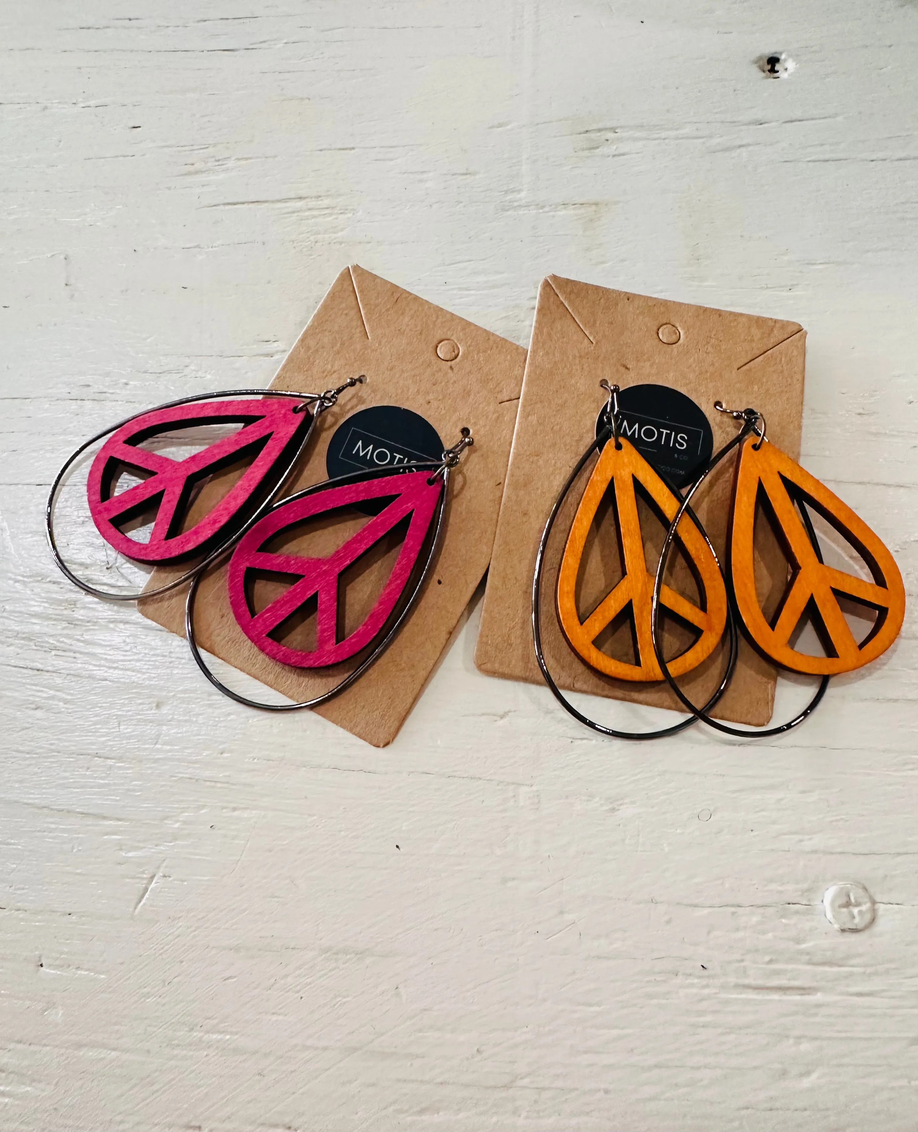 Peace Sign Dangle Earrings