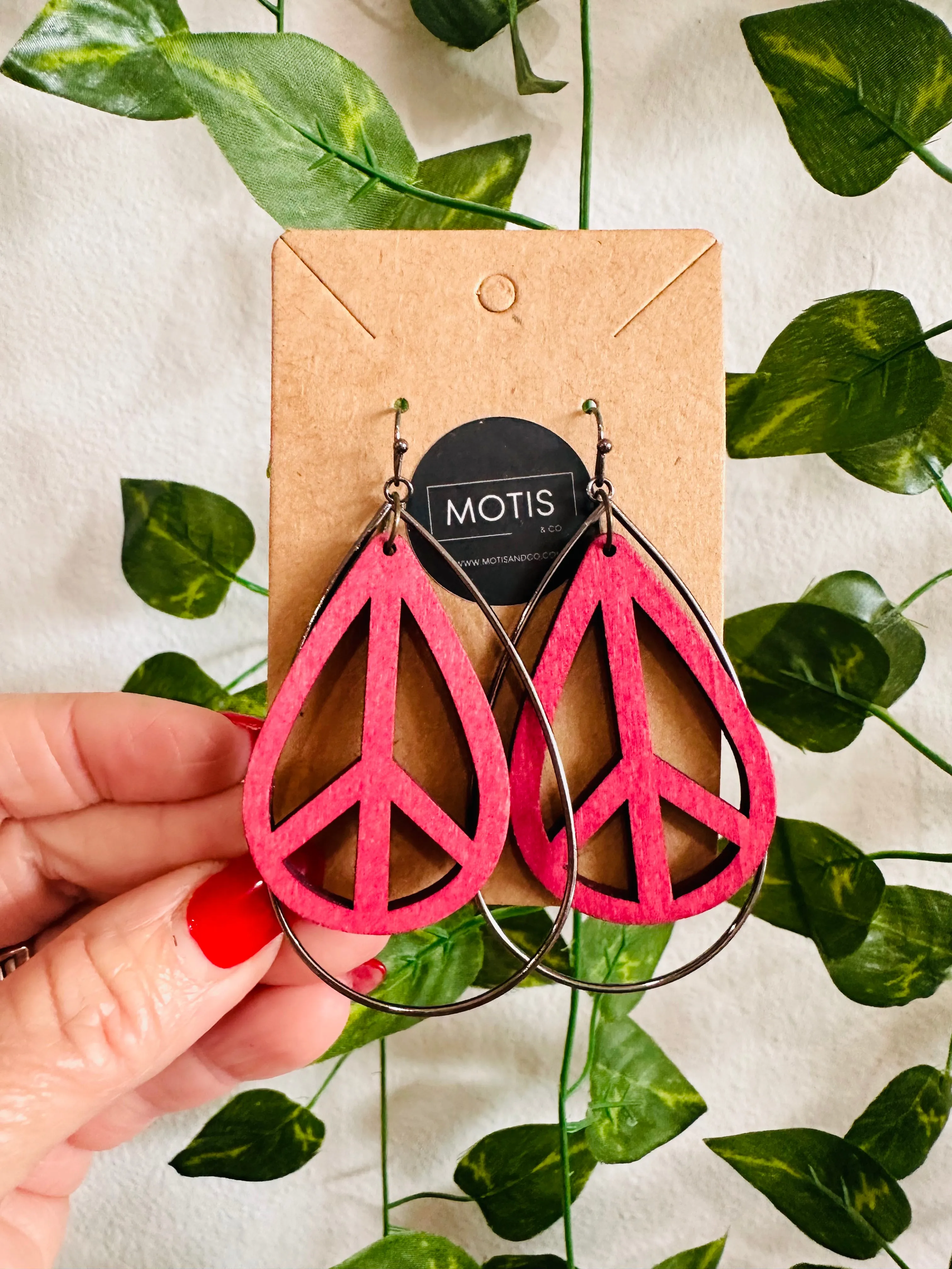 Peace Sign Dangle Earrings