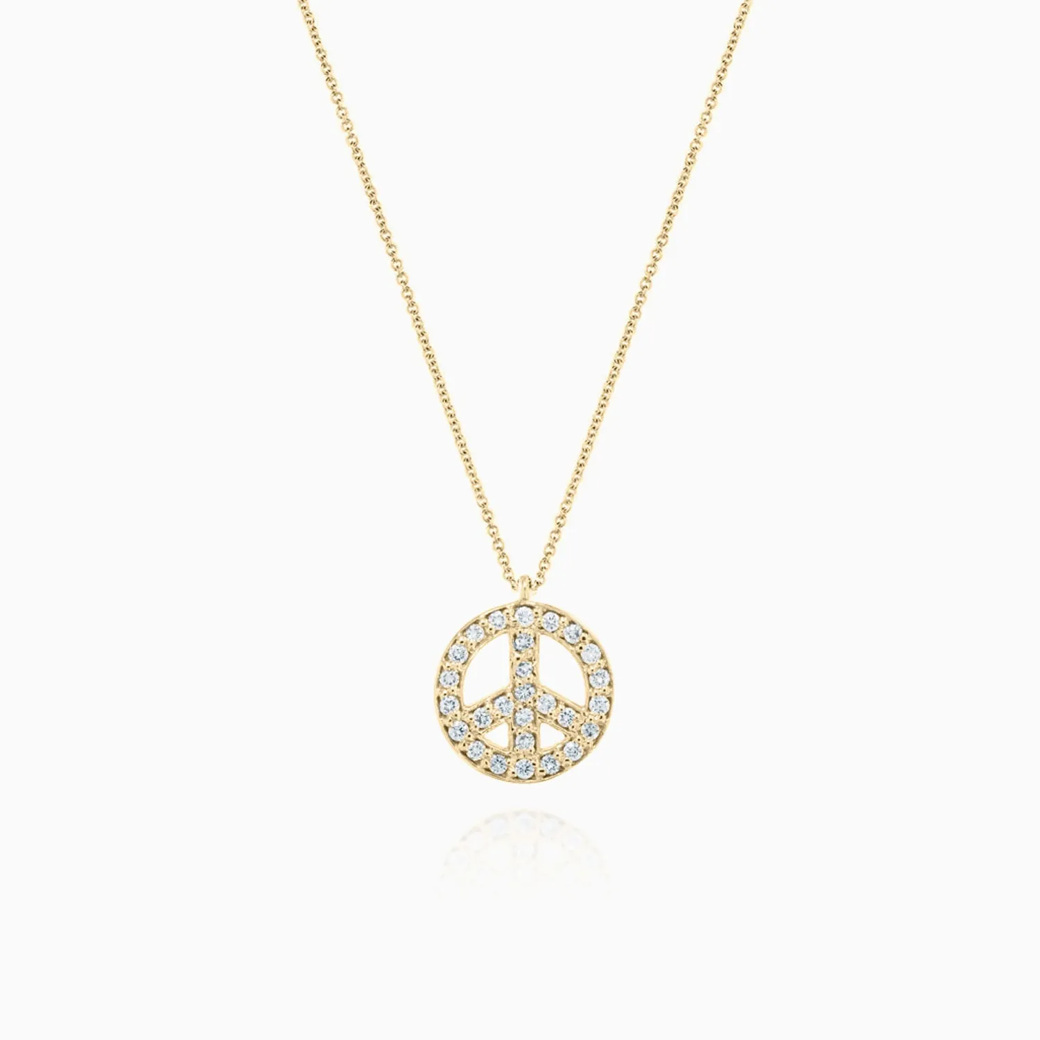 Peace Sign Diamond Necklace