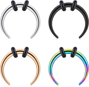 QWALIT Septum Ring Jewelry - Mustache, Surgical Steel, 16g, Pincher, Nose Piercing for Halloween