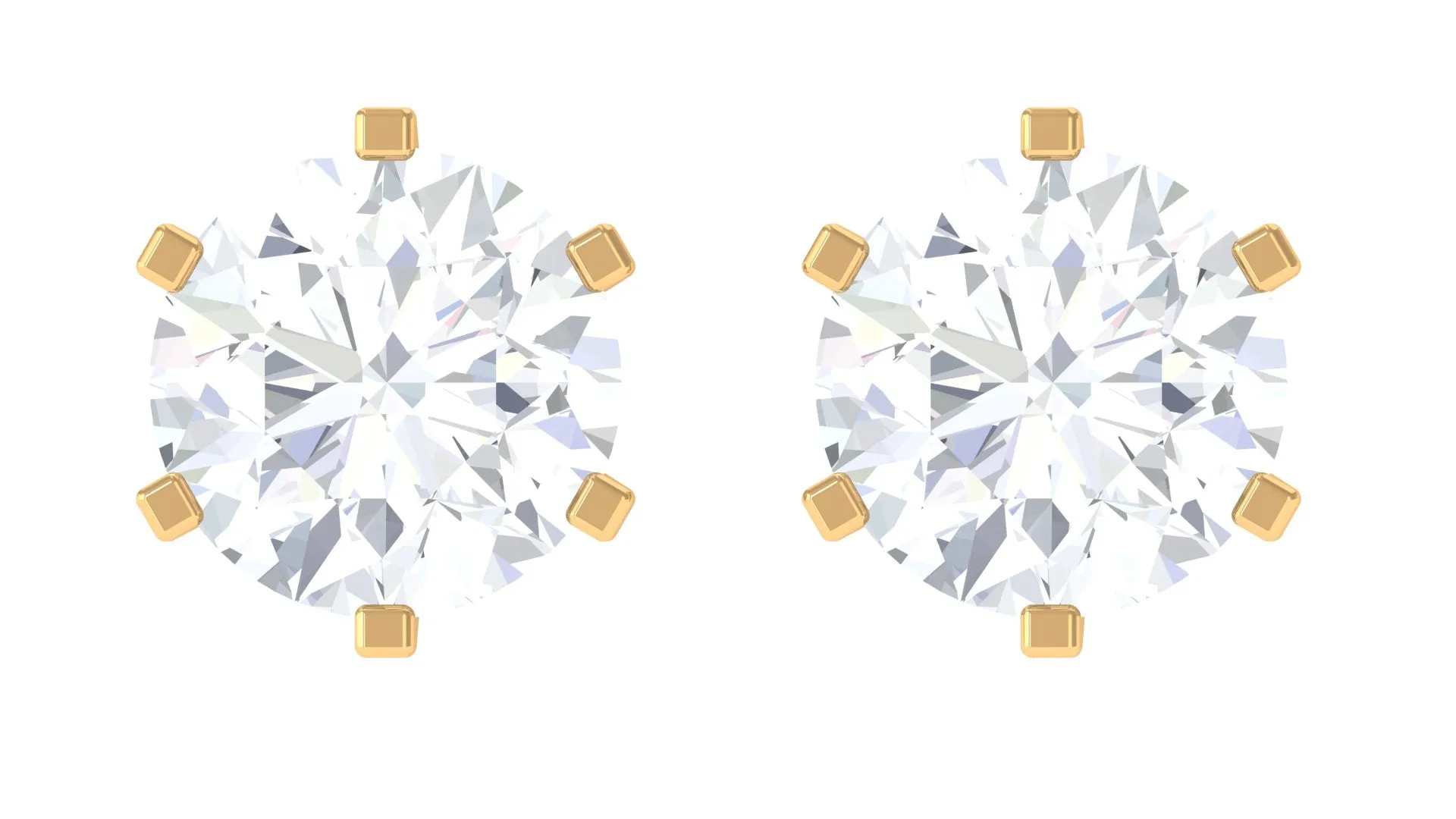 Real Diamond Solitaire Martini Stud Earrings