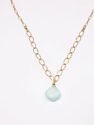 Sidney Peruvian Chalcedony drop nh necklace