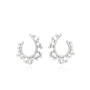 Sterling Silver Teardrop CZ J Earring