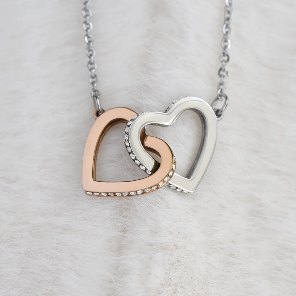 To My Daughter Interlocking Hearts Necklace for Birthday or Christmas