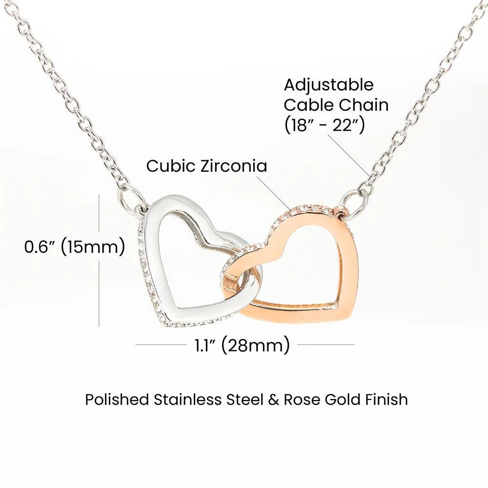 To My Daughter Interlocking Hearts Necklace for Birthday or Christmas
