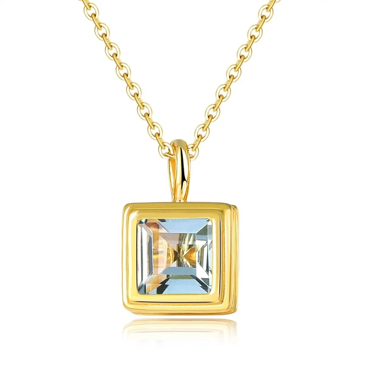 Topaz Peridot Garnet Yellow Gold Plated Pendants Necklace