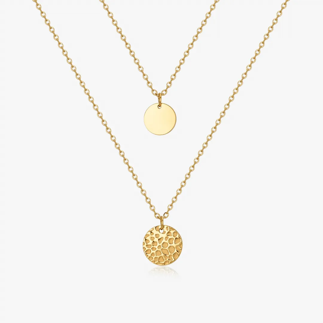 Two Layered Disk Necklace