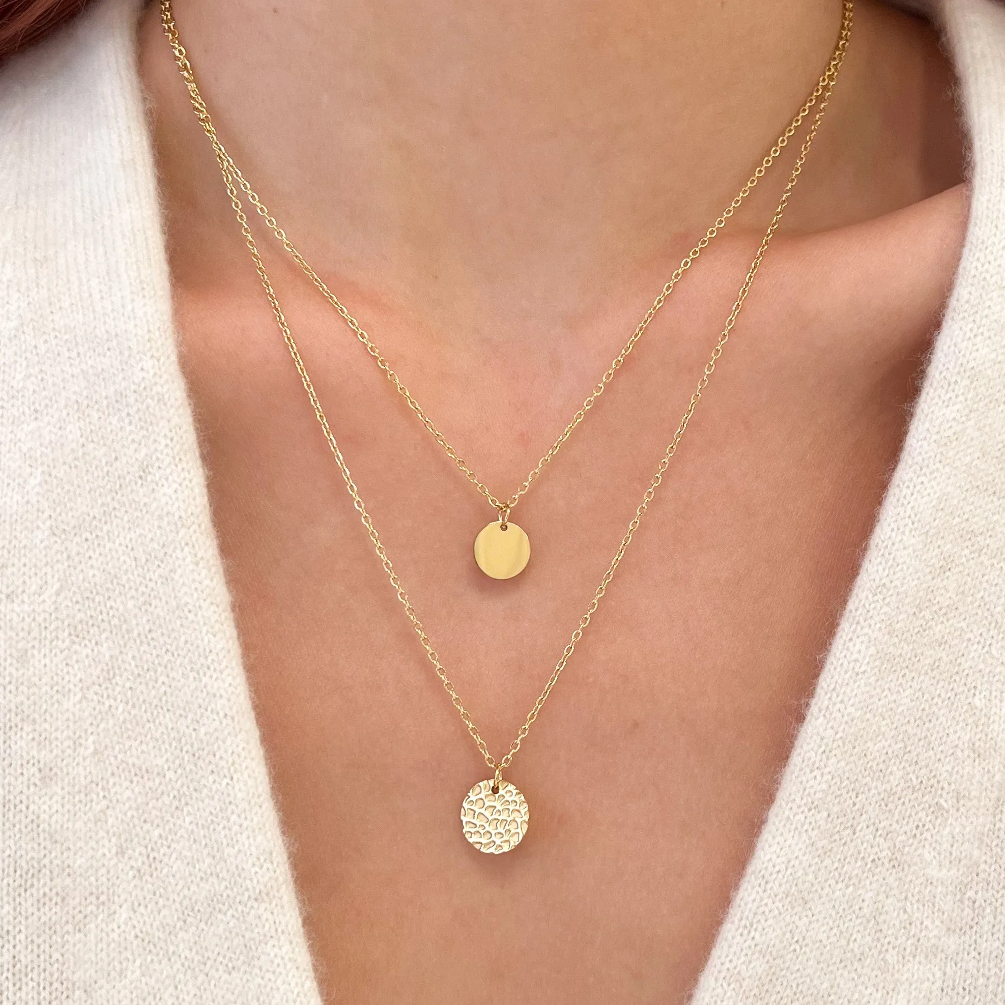 Two Layered Disk Necklace