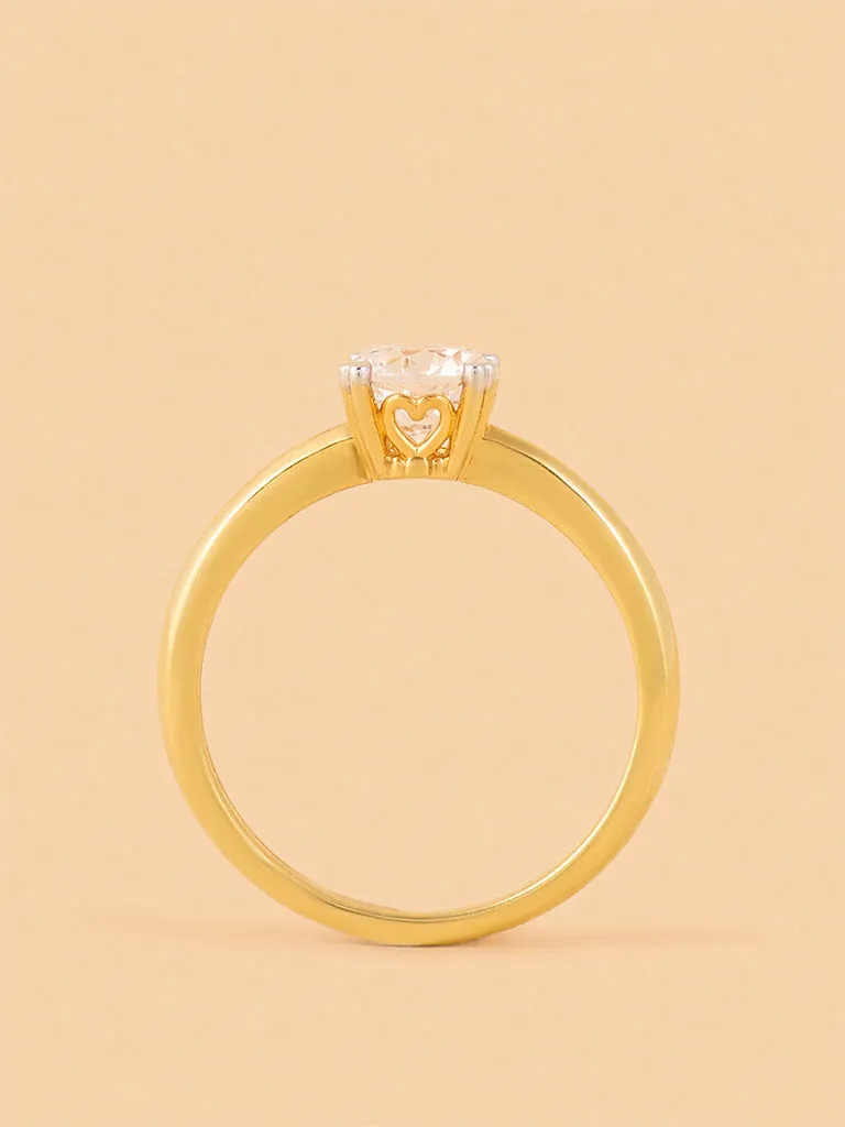 Westside X Pome Faceted Lab Diamond Heart Prong Solitaire Ring
