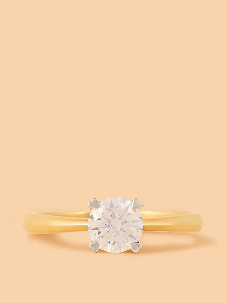 Westside X Pome Faceted Lab Diamond Heart Prong Solitaire Ring