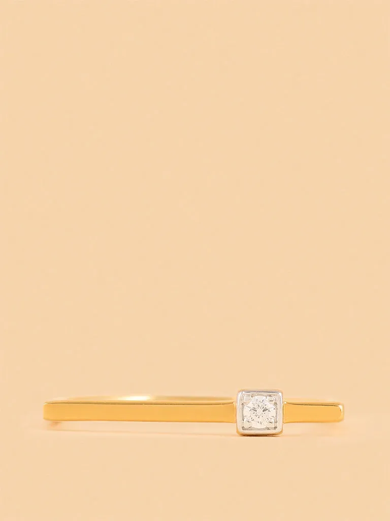 Westside X Pome Modern Asymmetrical Solitaire Ring